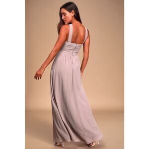 Lulus Air of Romance Taupe Maxi Dress Size Large